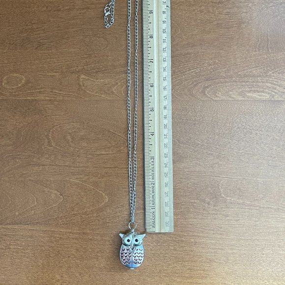 Owl Necklace with time piece with 30" chain - Picture 3 of 3